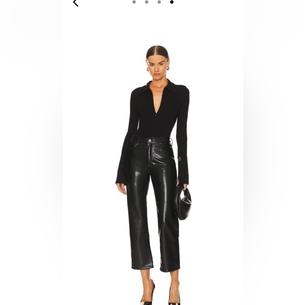 Frame Brand new Le Jane Crop Recycled Leather in NoirFRAME
